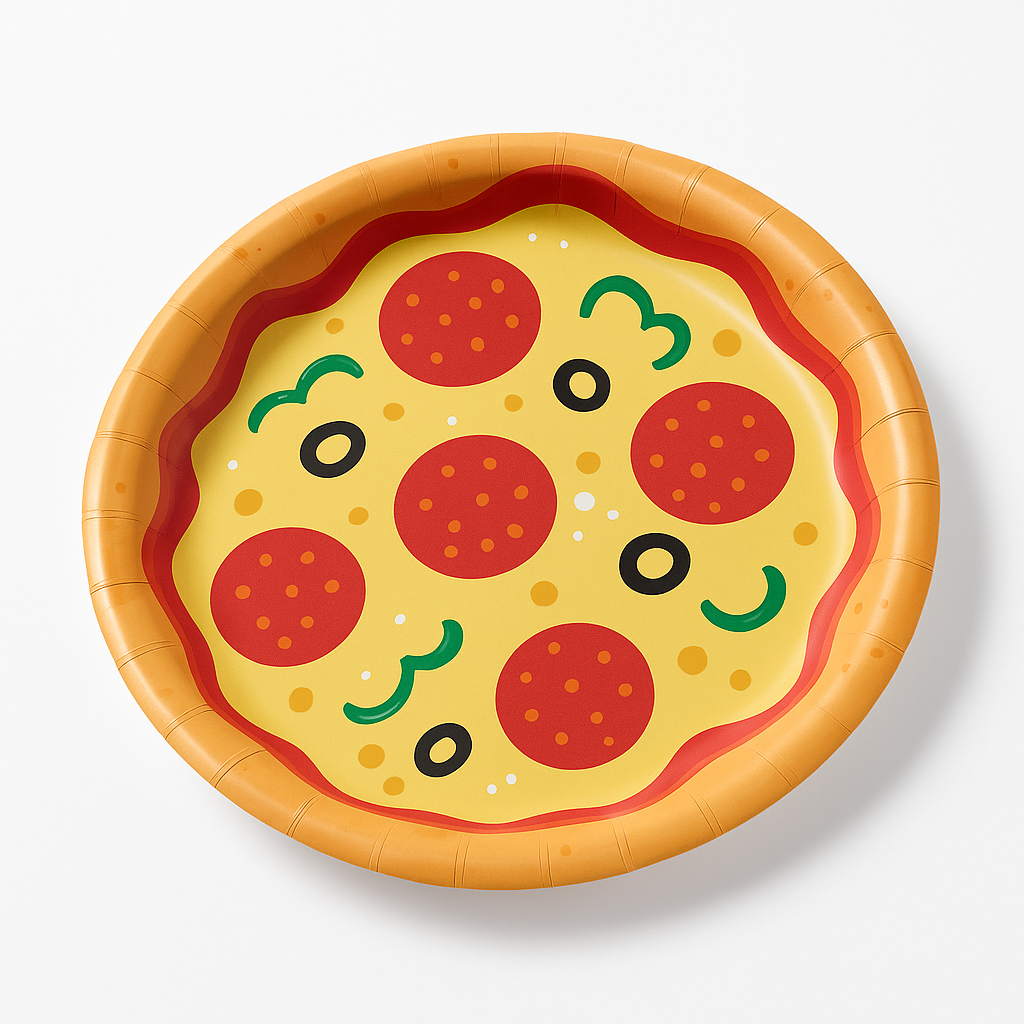 Pizza Party 10.5" Round Paper Plates