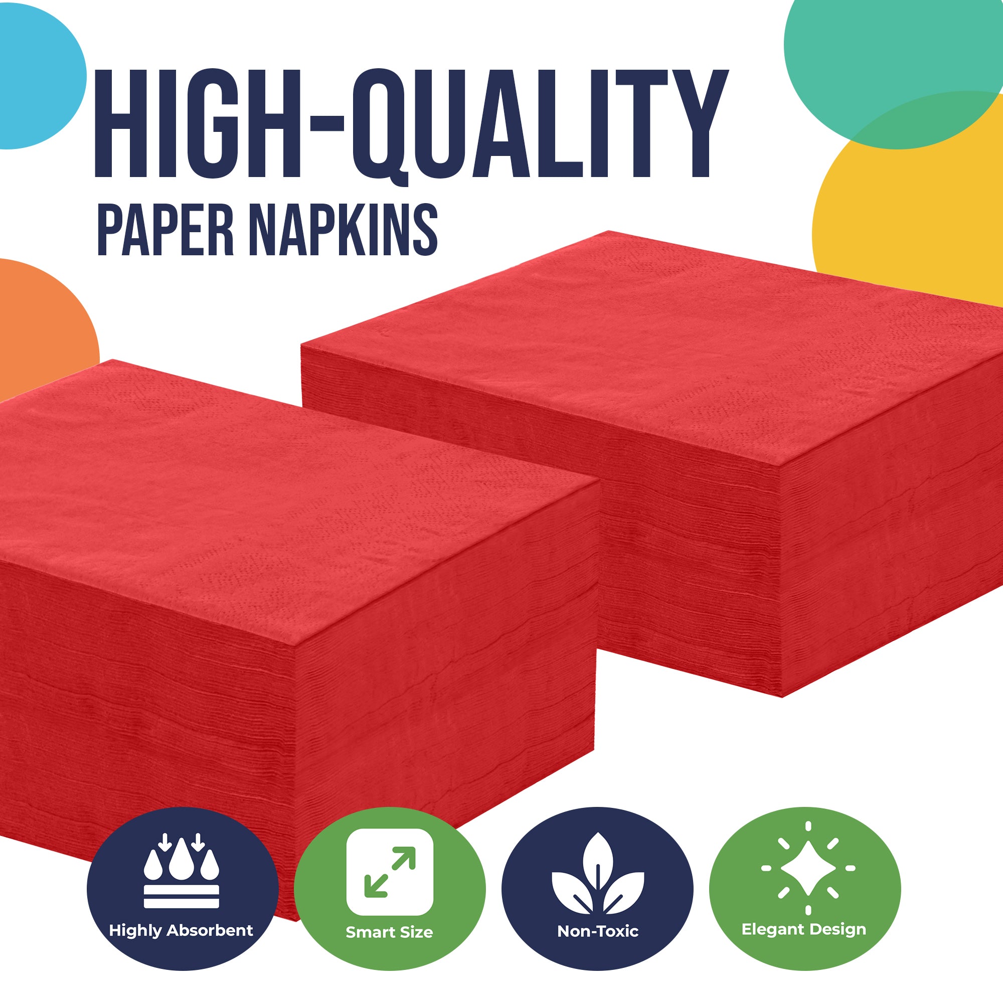 Red Beverage Napkins | 100 Count