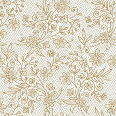 Gold Floral Plastic Table Cover | Case of 48 - 54 In. x 108 In.