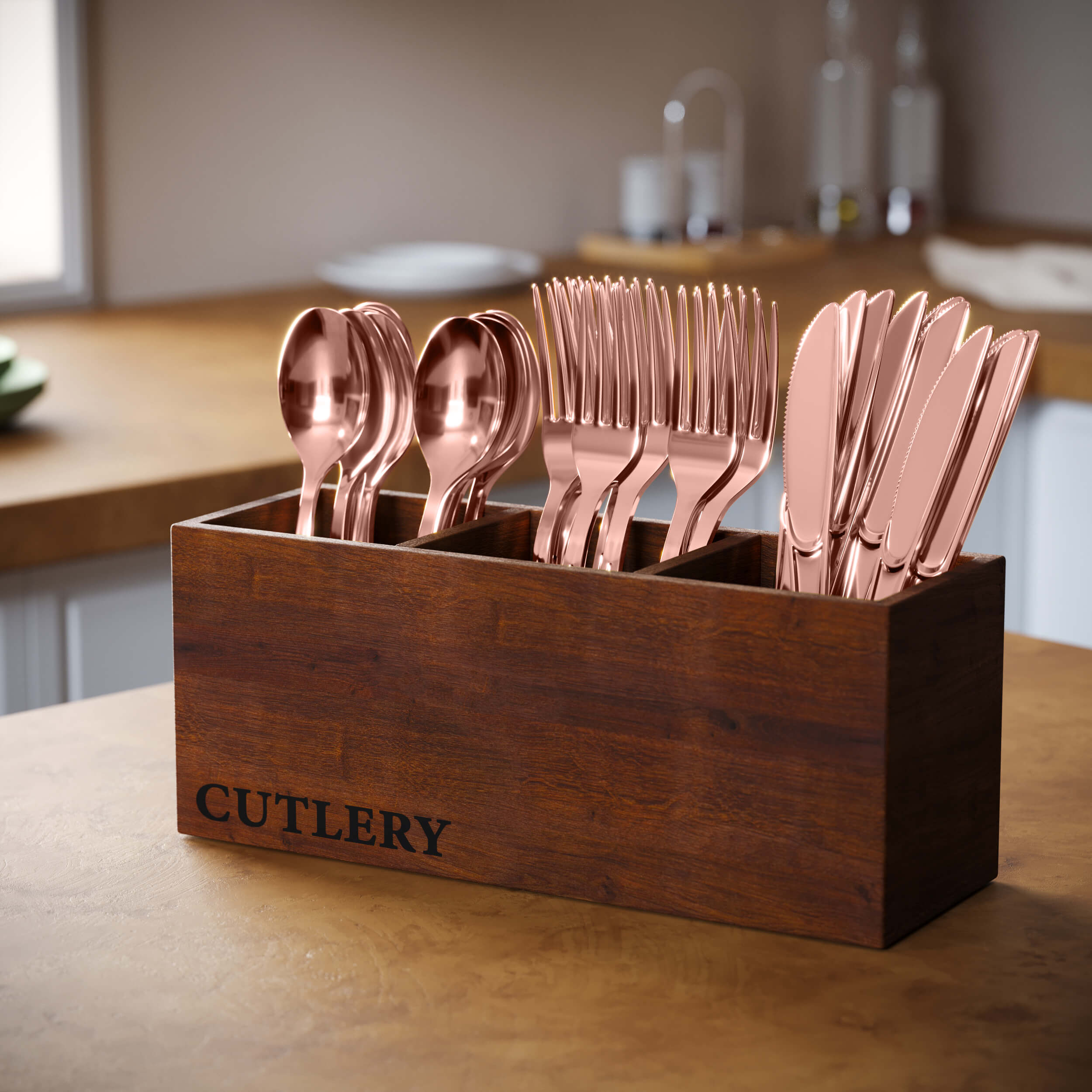 Exquisite Classic Rose Gold Plastic Knives | 120 Count