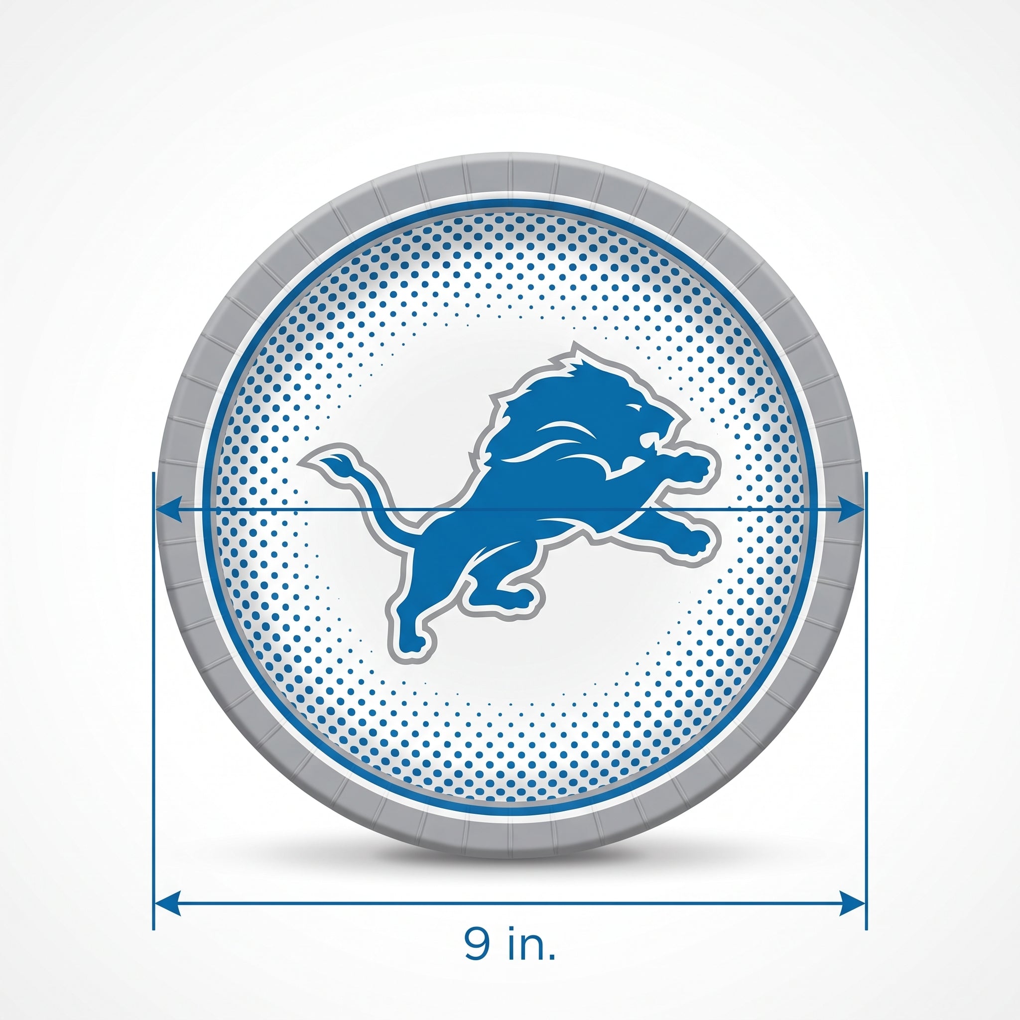 Detroit Lions 9" Round Paper Plates - NFL Party Essentials