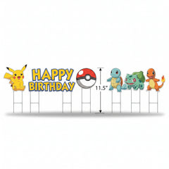 Pokemon "Happy Birthday" Yard Stake Decorations