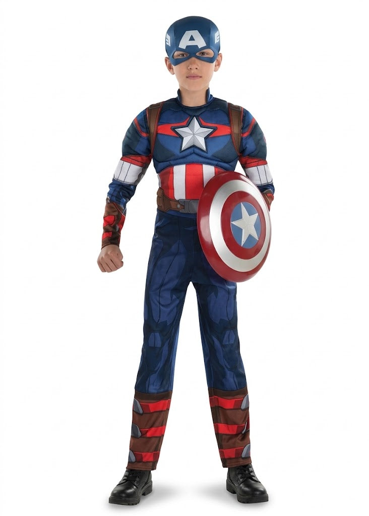 Captain America Boys Costume - Marvel Halloween Outfit - Toddler (3-4)