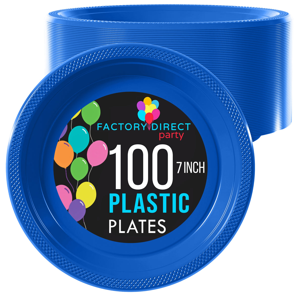 Little Gym - 7 In. Dark Blue Plastic Plates | 100 Count