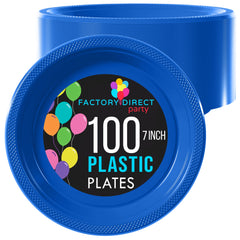 Little Gym - 7 In. Dark Blue Plastic Plates | 100 Count