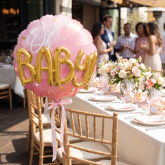 Oh Baby Pink & Gold Foil Super Shape Balloon