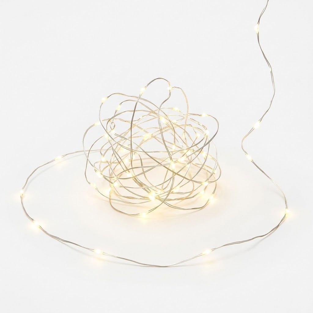 Enchanting White LED Fairy String Lights - 5 ft, 60 Lights
