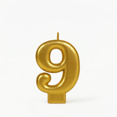 Gold Molded Number 9 Candle