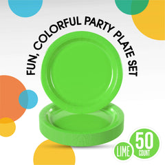 7 In. Lime Paper Plates - 50 Ct.
