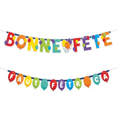Multi-Coloured "Bonne F√™te" French Birthday Banner Kit