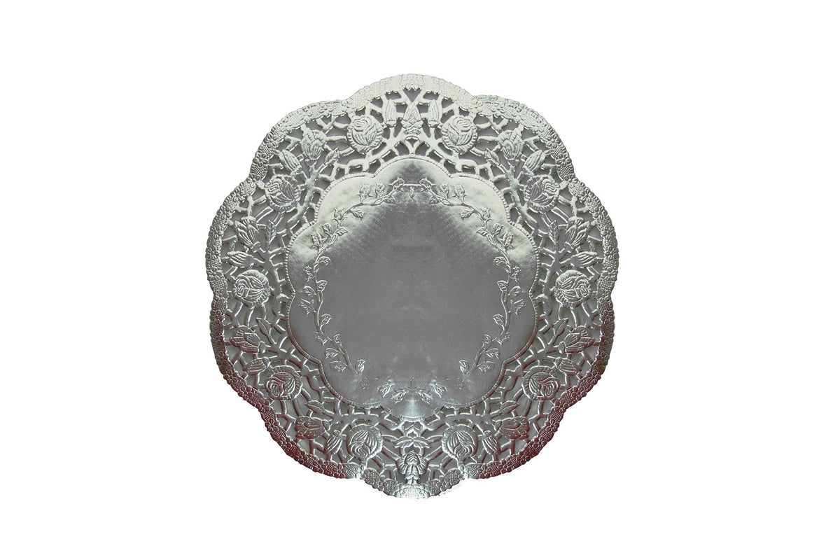 6.5 In. Round Silver Foil Doilies | 15 Count