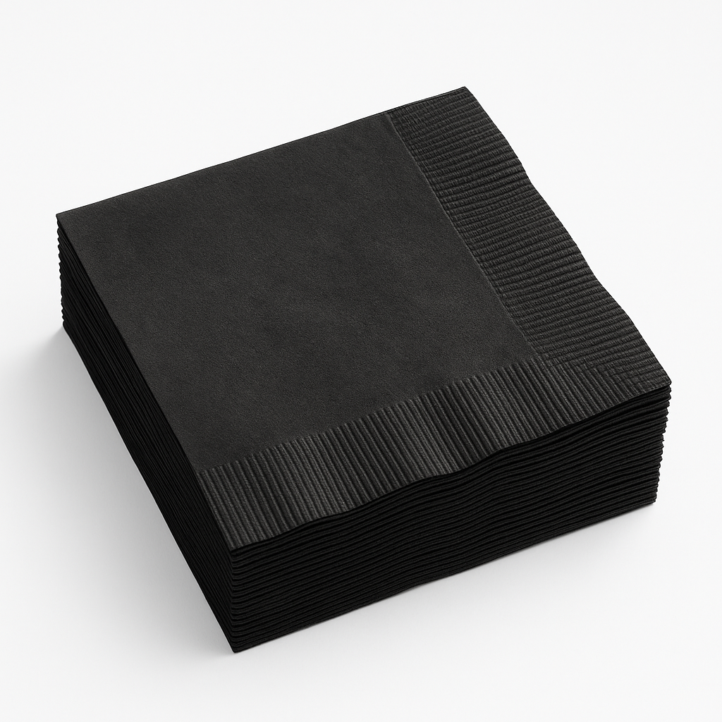 Black Beverage Napkins - 32 Count - 5 In. X 5 In.