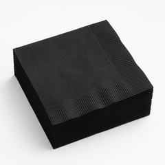 Black Beverage Napkins - 32 Count - 5 In. X 5 In.