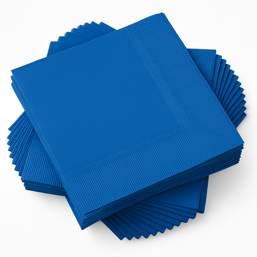 Royal Blue Beverage Napkins - Pack of 50 - 5 In. X 5 In.