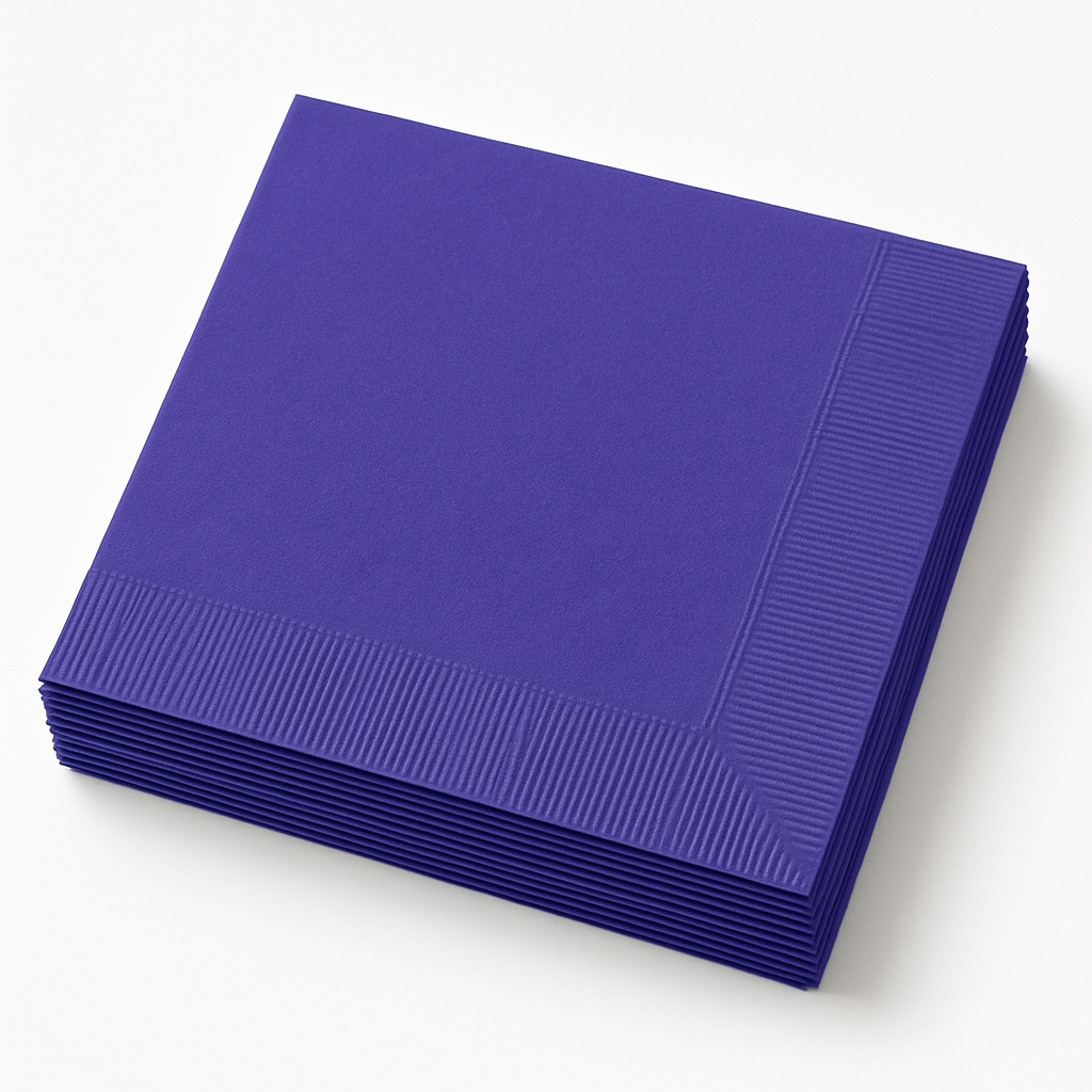 Royal Purple Solid Beverage Napkins