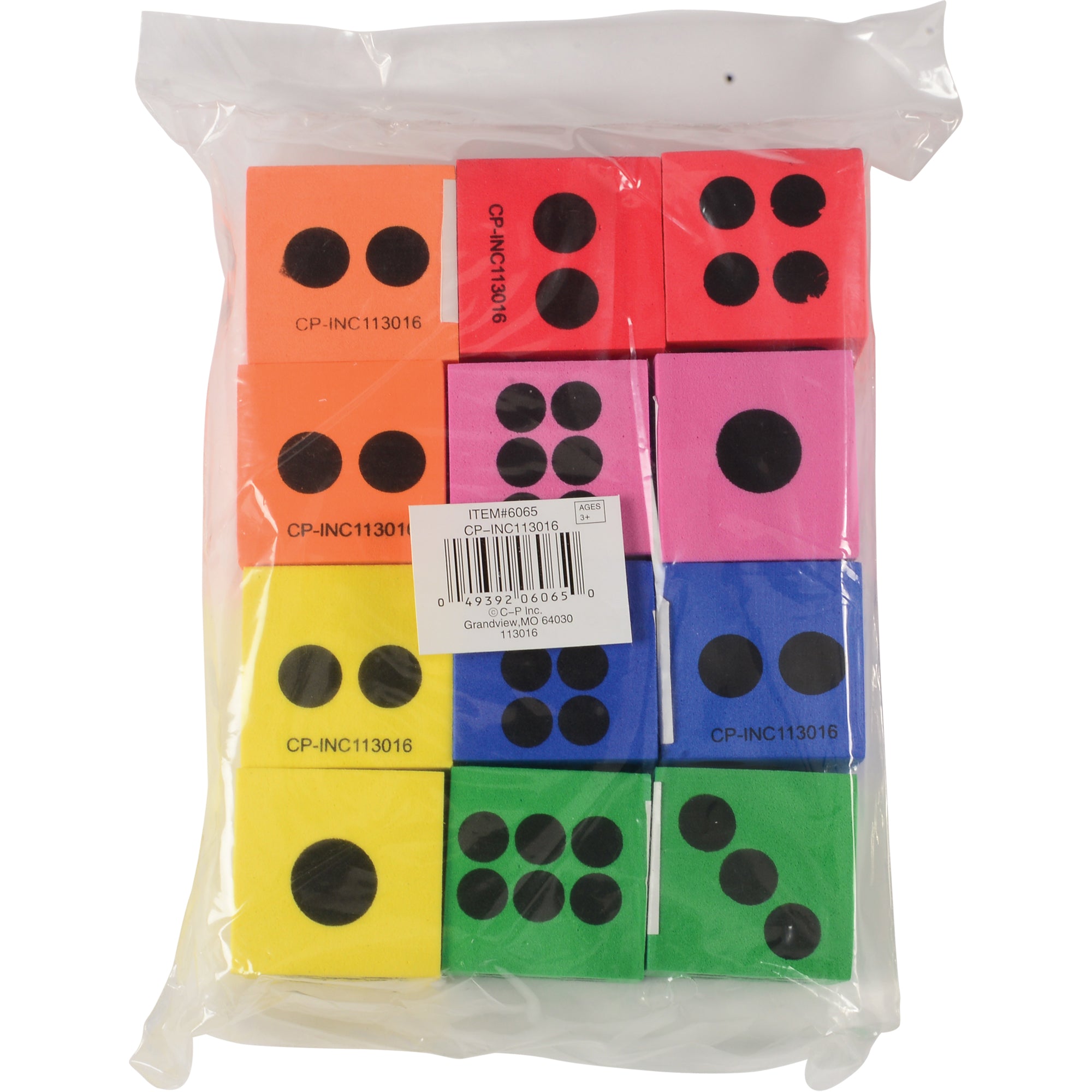 Foam Dice/ 1 1/2 Inch - 12 Count