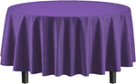 Premium Round Purple Plastic Table Cover - 84 in.