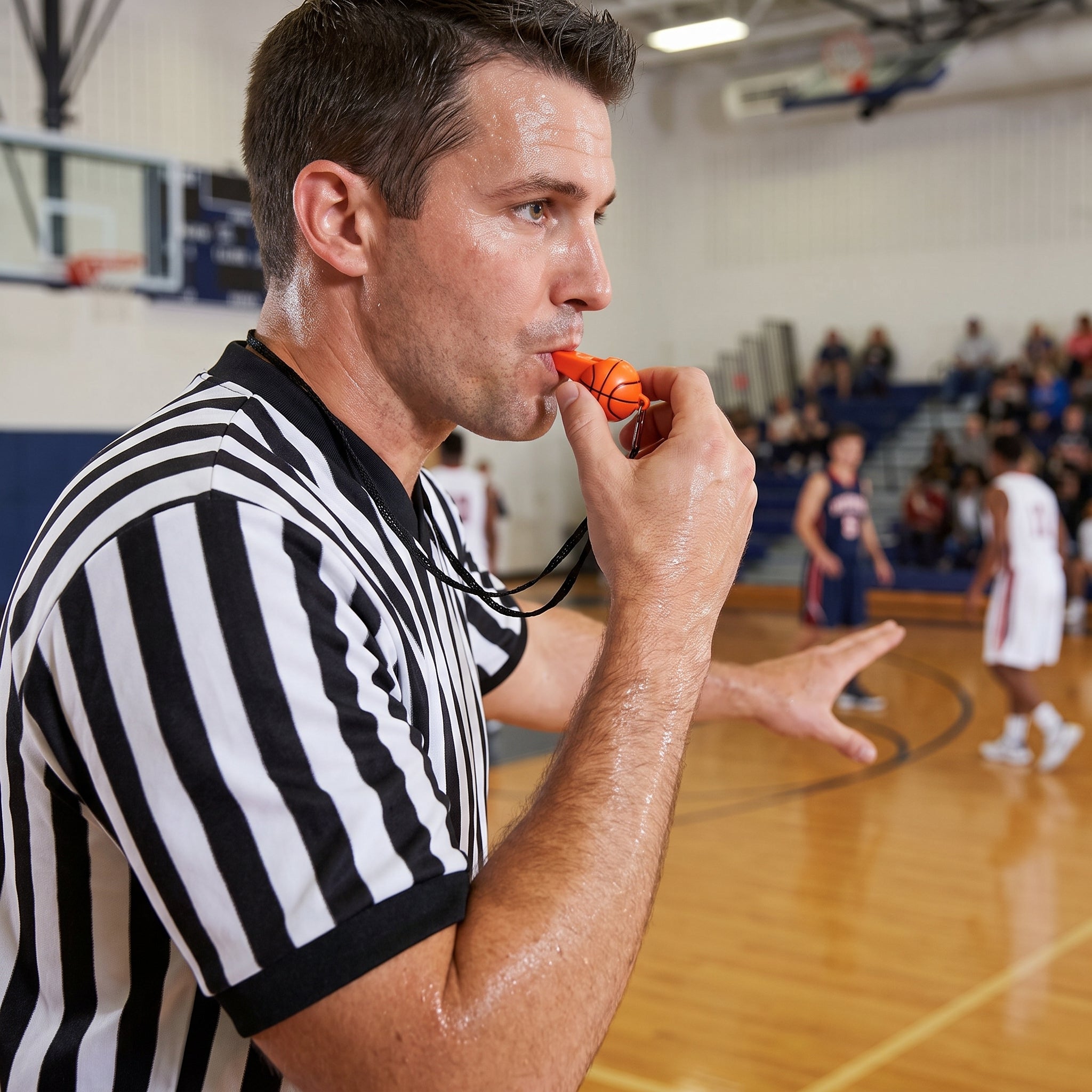 Mini Basketball Whistles with Lanyards, 8-Pack