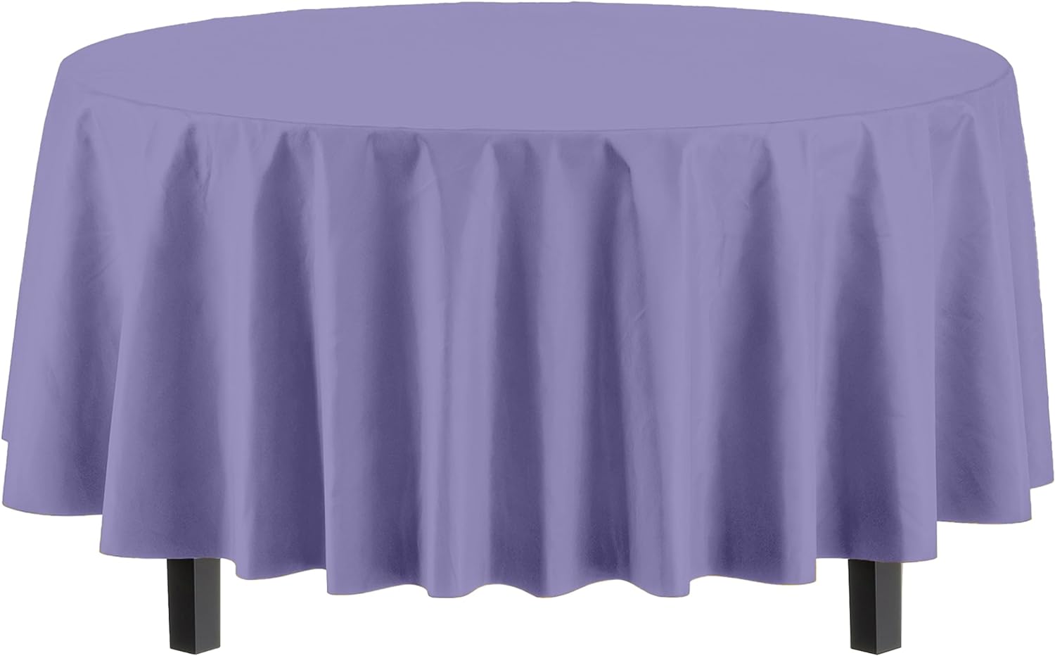 Round Lavender Plastic Table Covers | 6 Pack