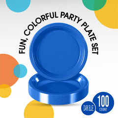 Little Gym - 7 In. Dark Blue Plastic Plates | 100 Count