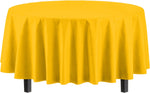 Round Yellow Plastic Table Cover
