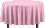Round Pink Plastic Table Cover