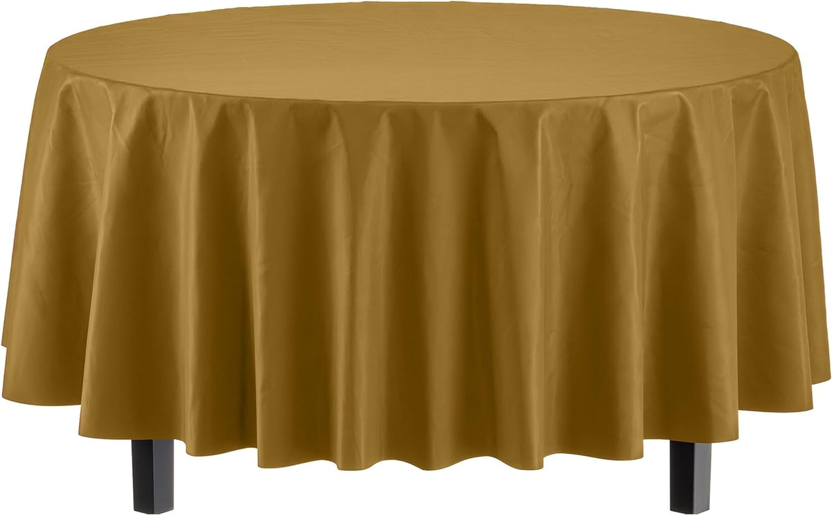 Gold Round plastic Table Cover