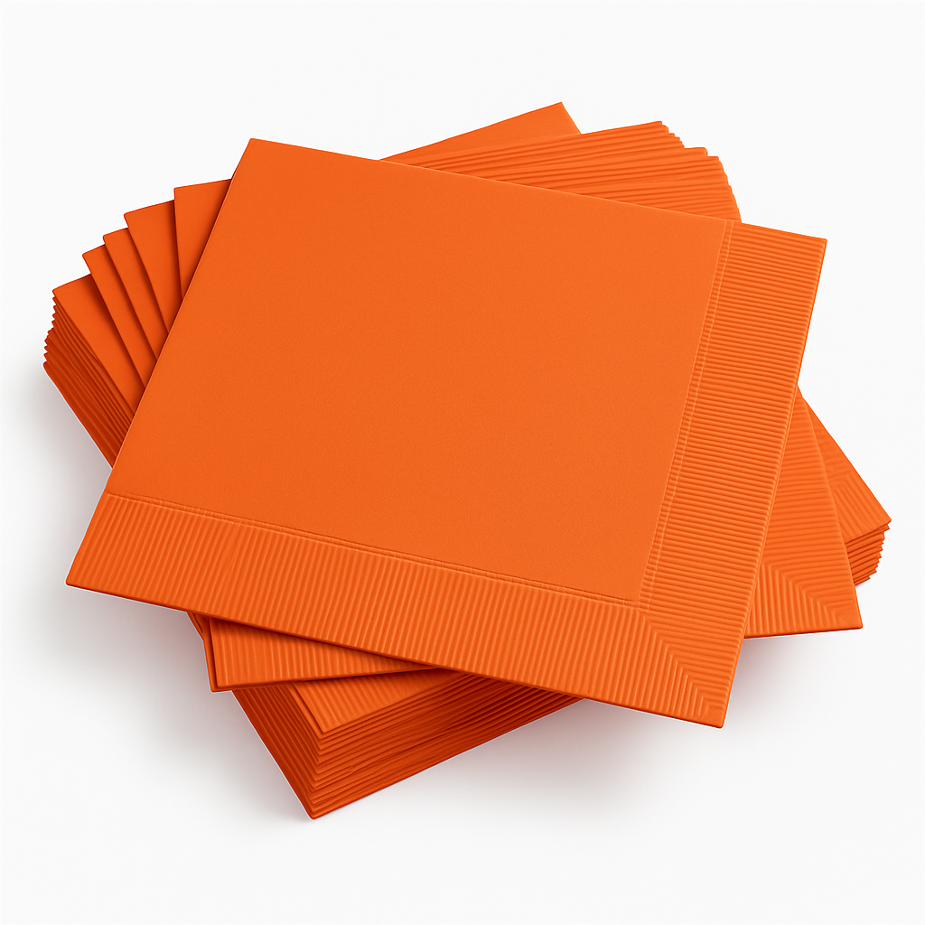 Vibrant Orange Solid Color Dinner Napkins