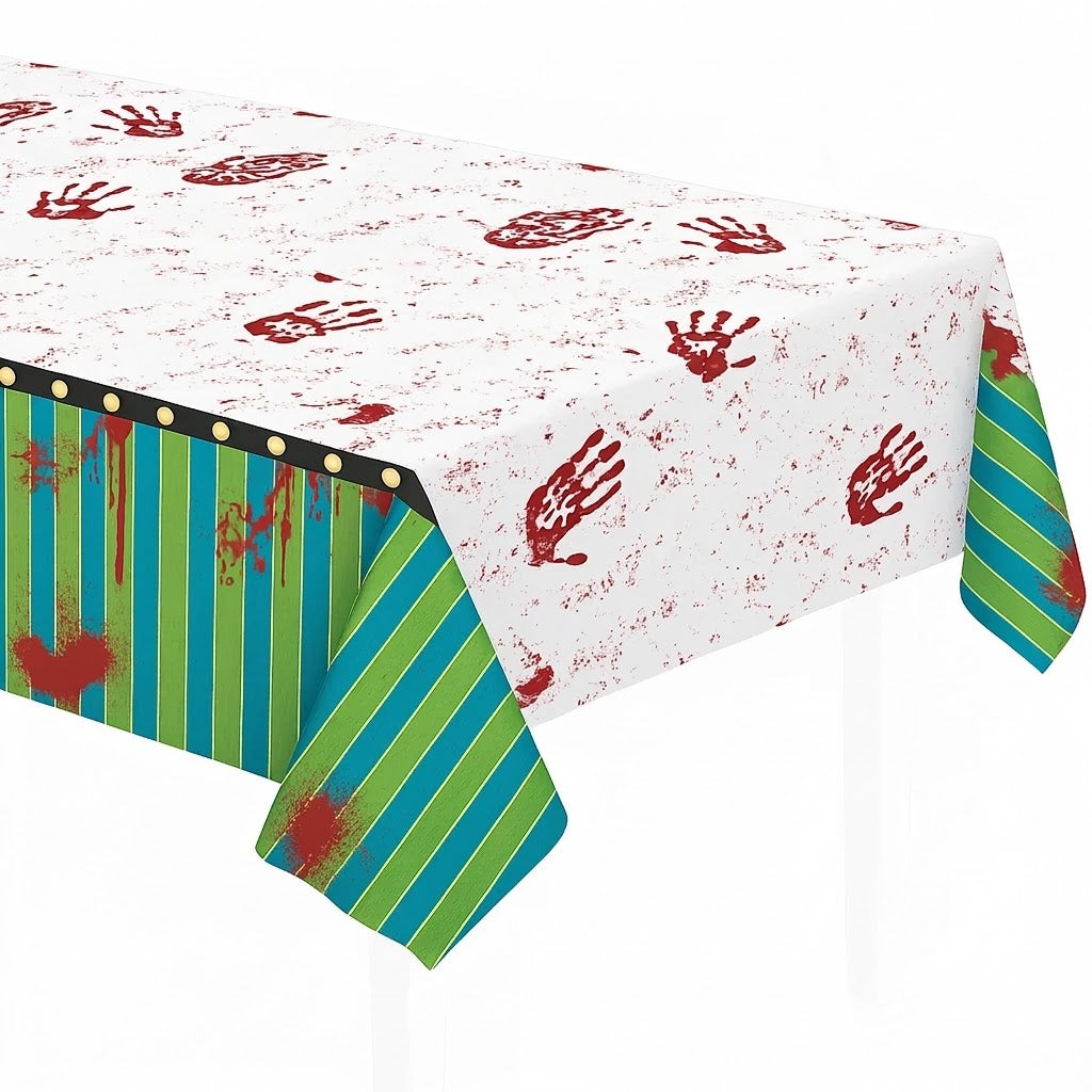 Creepy Carnival Blacklight Halloween Table Cover