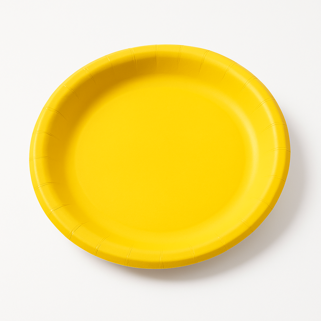Sunny Yellow 6.75" Round Paper Plates - 16 Ct