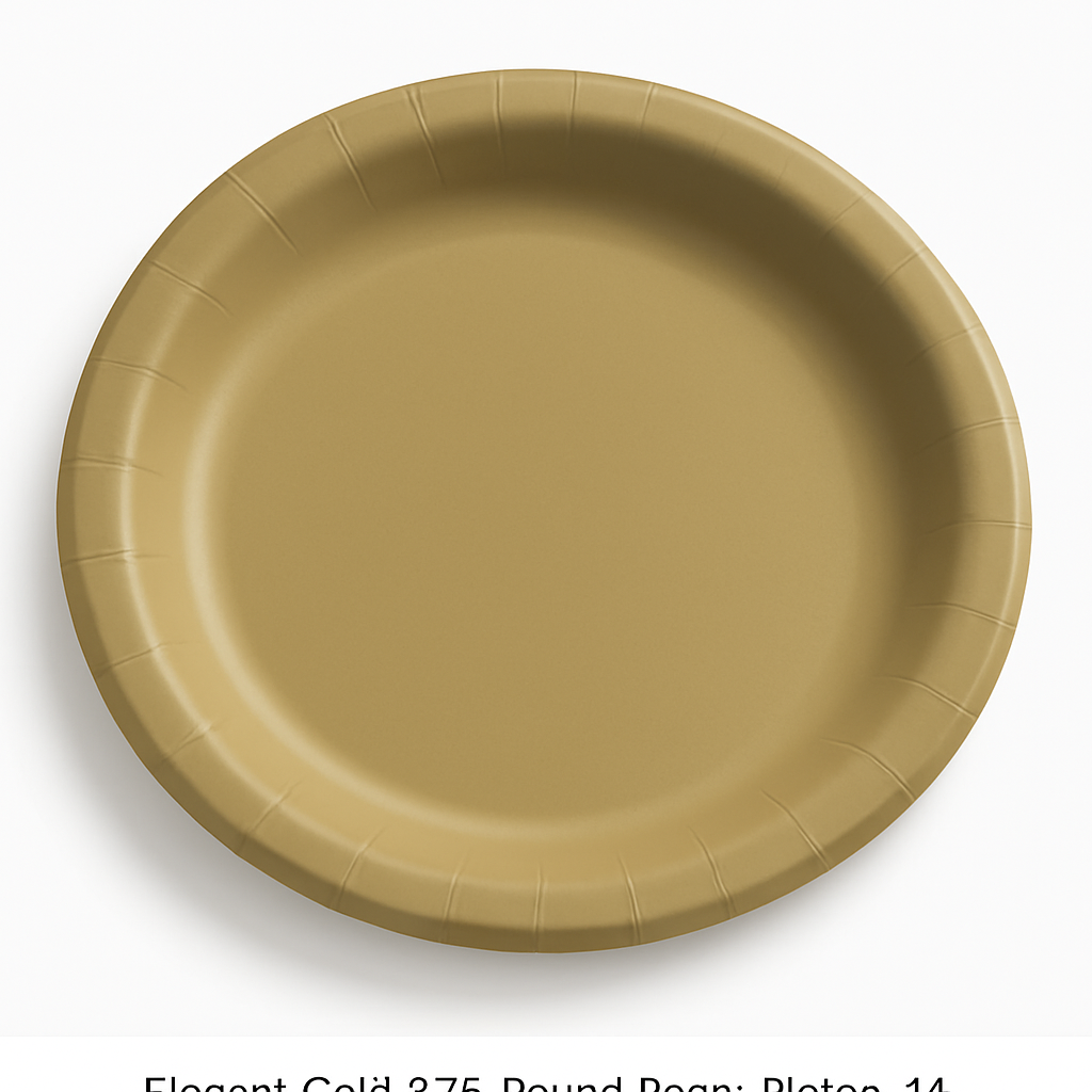 Elegant Gold 6.75" Round Paper Plates - 16ct