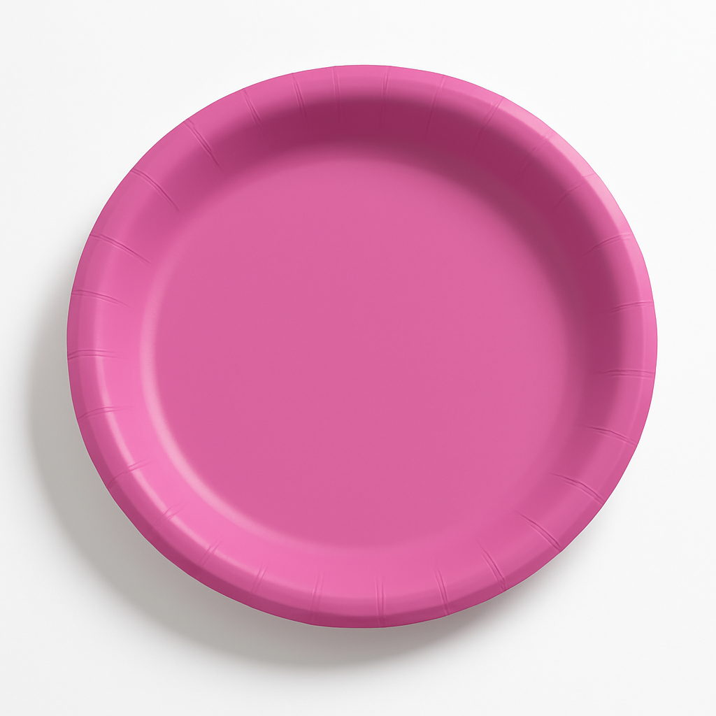 Bright Pink 6.75" Round Paper Plates