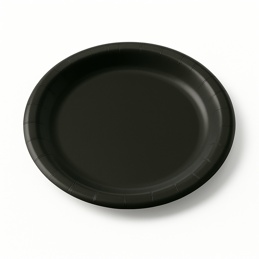 Elegant Black 6.75" Round Paper Plates