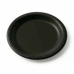 Elegant Black 6.75" Round Paper Plates