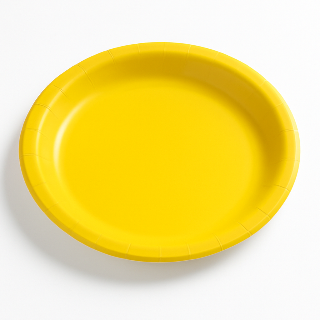 Vibrant Yellow 8.5" Round Paper Plates - Set of 20