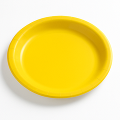Vibrant Yellow 8.5" Round Paper Plates - Set of 20