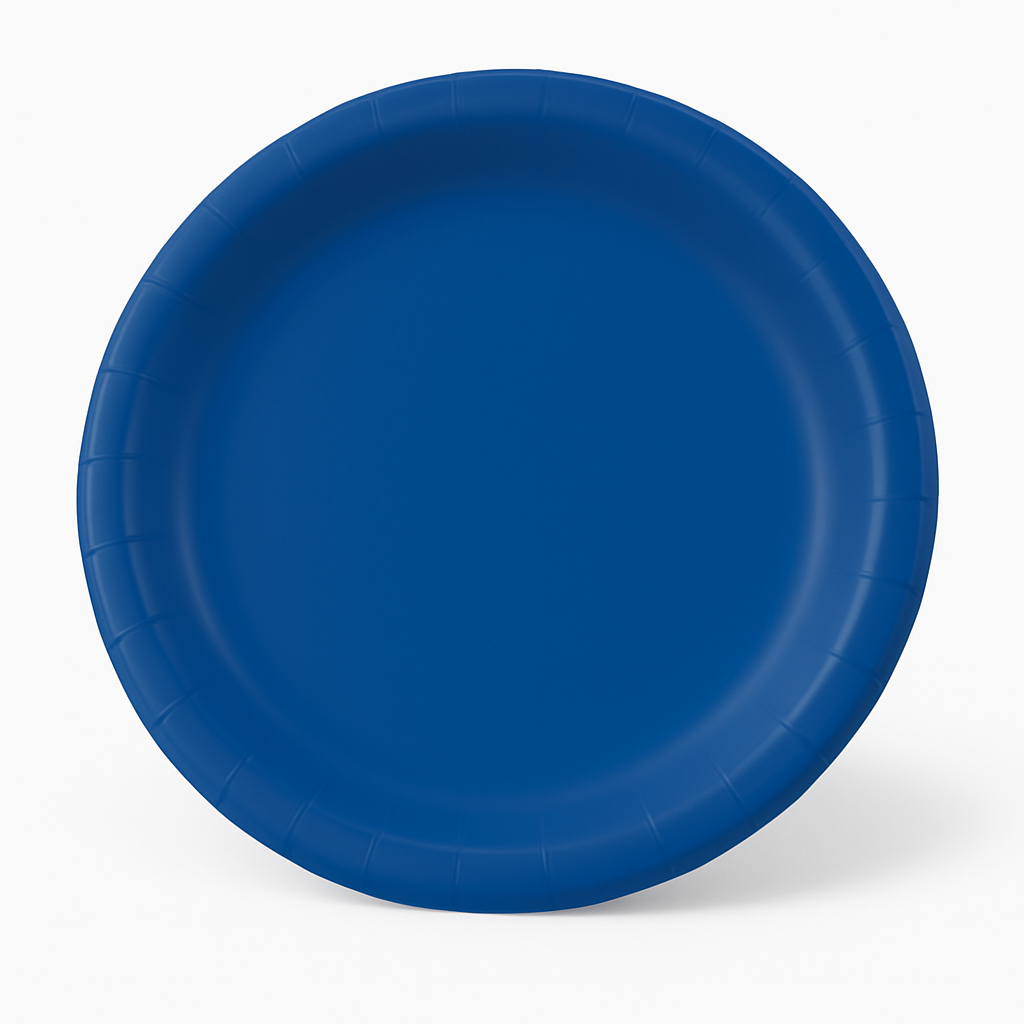 Royal Blue 8.5-Inch Round Paper Plates - Solid Color - 8.5 in.