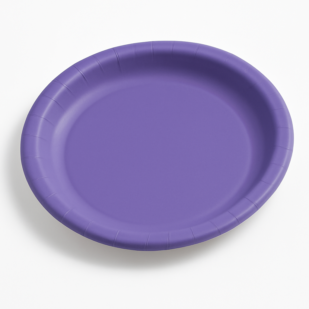 8.5" Round Purple Paper Plates