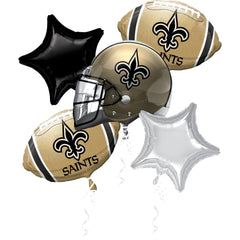 New Orleans Saints NFL Balloon Bouquet, 5-Piece Set