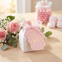 Pink "It's a Girl!" Baby Shower Favor Tags with Ribbons - 25 Pack