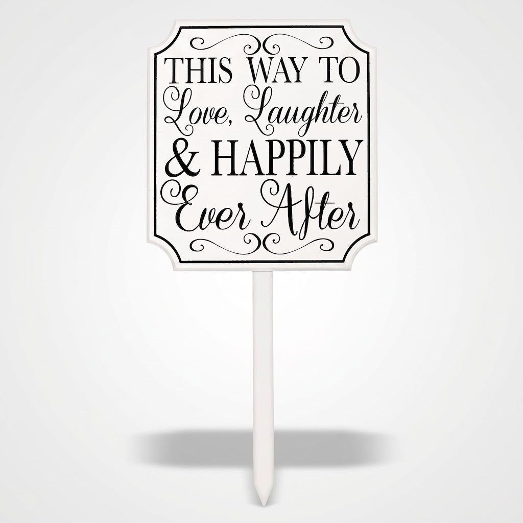 "This Way to Happily Ever After" Wedding Yard Stake Sign