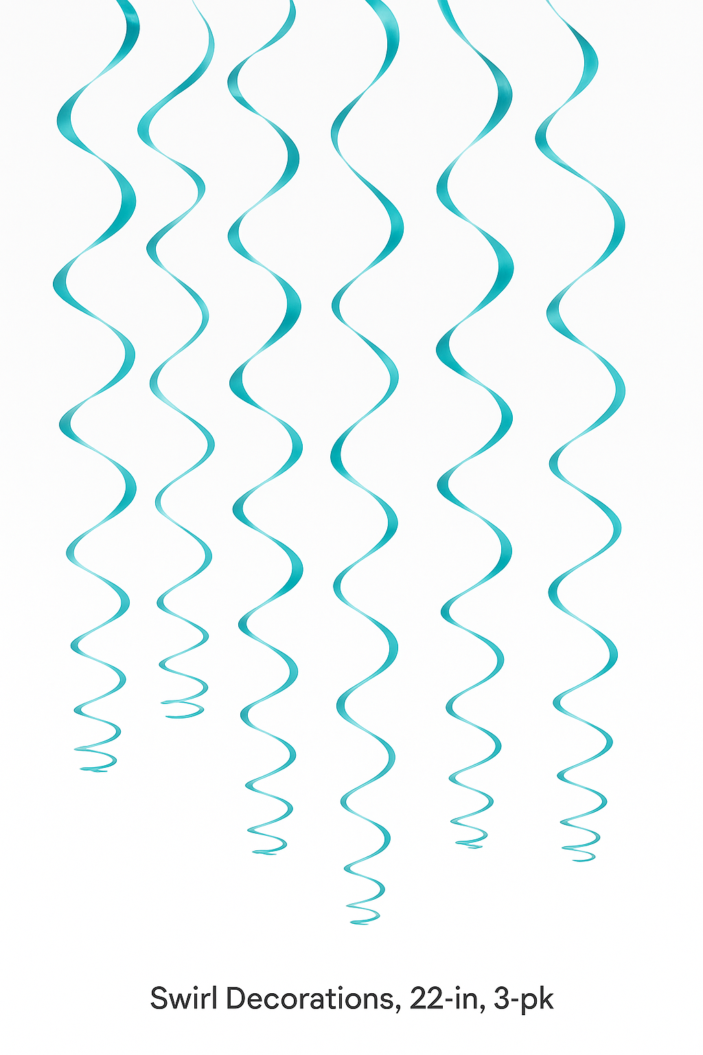 Caribbean Blue Swirl Decorations, 22-Inch, 3-Pack