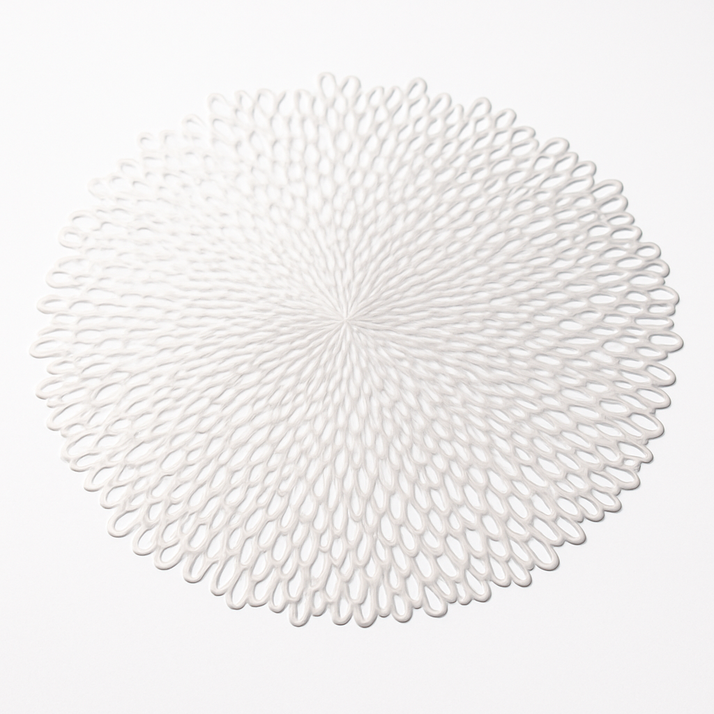 Elegant Gold Blossom Vinyl Placemat - 15.5-Inch Round