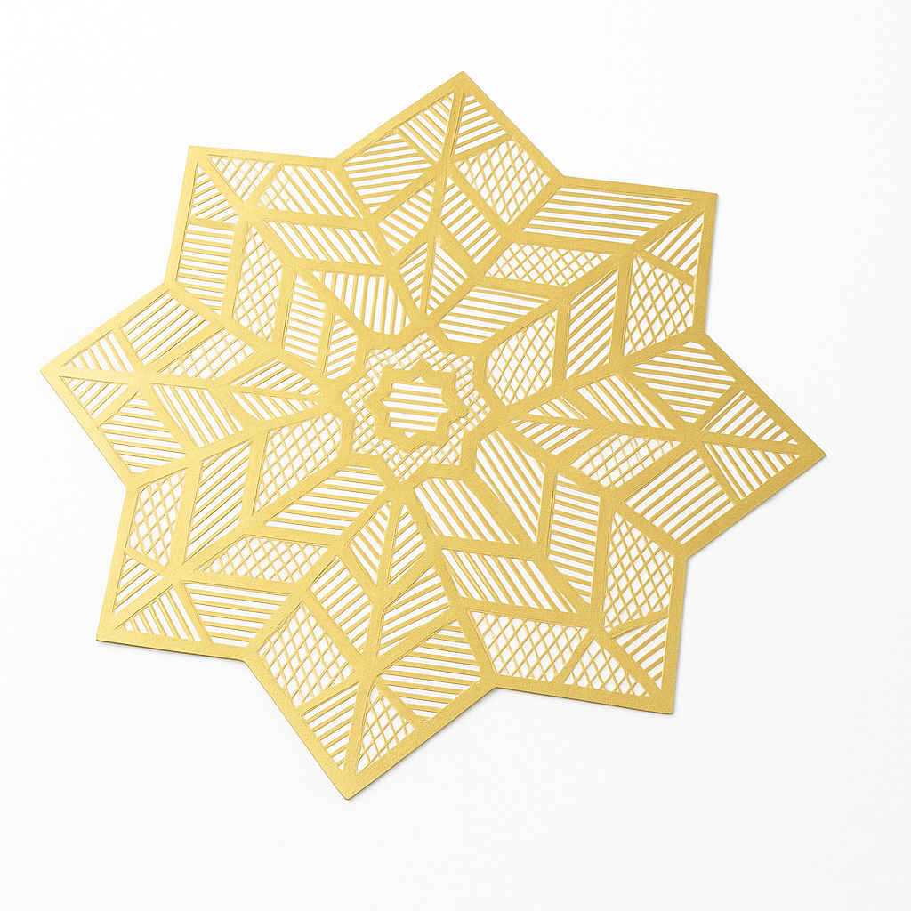 Gold Star Geometric Eid Placemat, 15-Inch