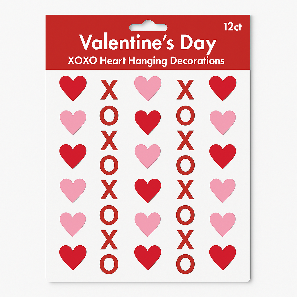 Valentine's Day XOXO Heart Hanging Decorations