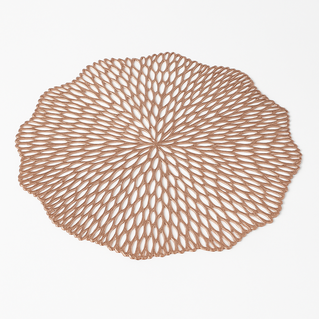 Premium Rose Gold Blossom Placemats - Set of 4