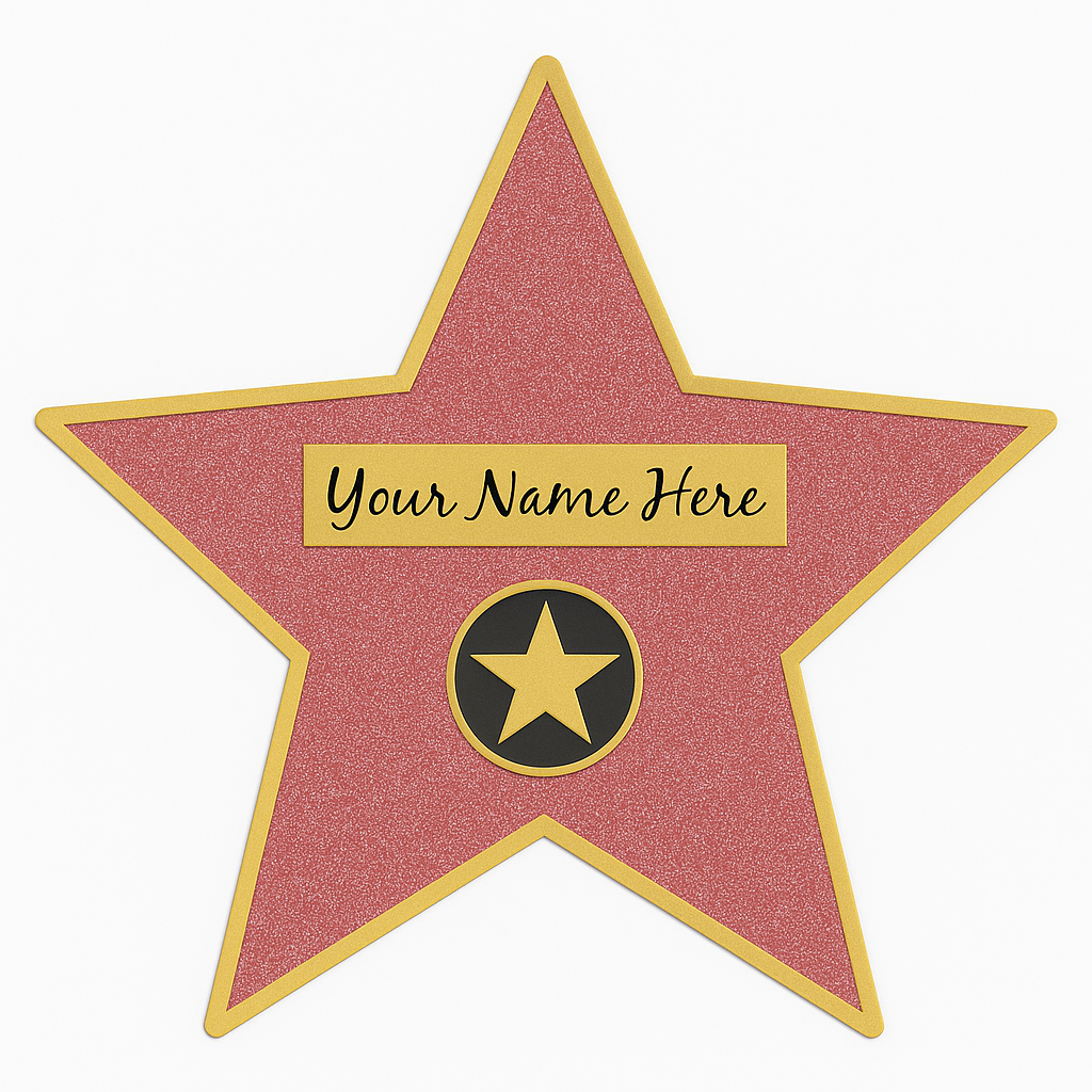 Hollywood Walk of Fame Star Decal Decoration