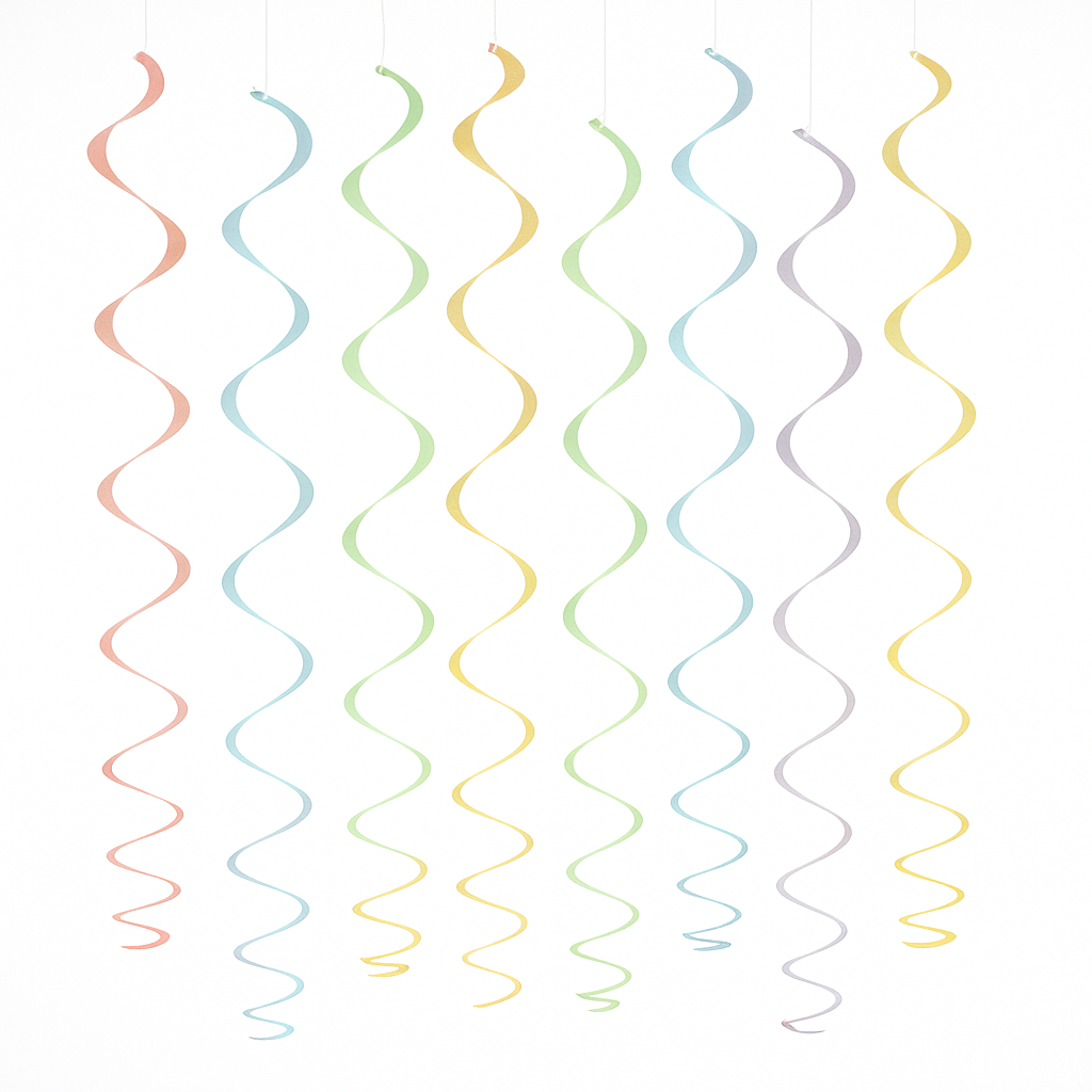 Pastel & Gold Swirl Hanging Decorations, 22-in, 12-Pack