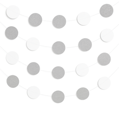 Frosty White Glitter Polka Dot String Decorations - 7-Inch, 6-Pack