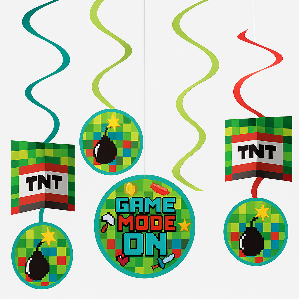 Game Mode Pixel Party Swirl Decorations
